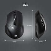Ratón inalámbrico Inphic DR01 con Bluetooth de 3 modos, silencioso, para juegos de oficina, ordenador portátil, uso doméstico, DR01 (negro)